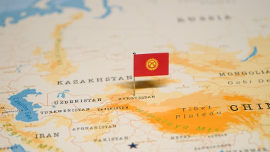 Hartă cu poziția Kârgâzstanului în Asia Foto: Shutterstock