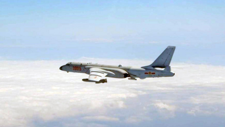 CHINESE XIAN H-6 bomber near Taiwanese airspace in October 2021. Photo: Taiwan Defence Ministry