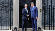 Keir Starmer welcomes Marcel Ciolacu, Prime Minister of Romania, at Downing Street, London, UK