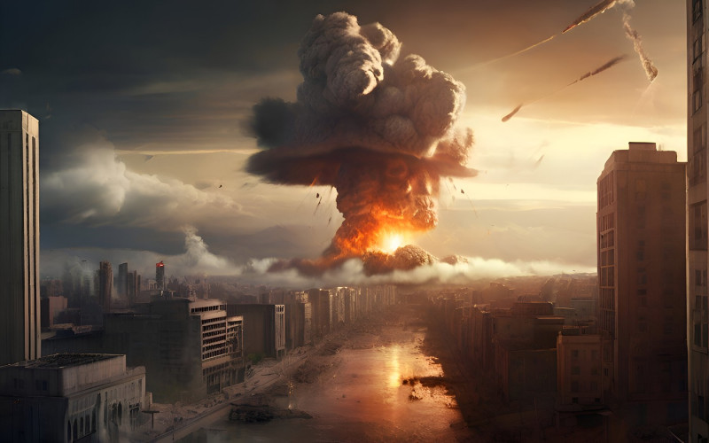 Nuclear bomb in the city