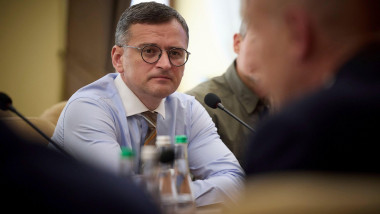 Odesa, Ukraine. 07th July, 2024. Ukrainian Foreign Minister Dmytro Kuleba, right, listens during a bilateral discussion with British Defense Secretary John Healey, and delegations, July 7, 2024 in Odesa, Ukraine. Healey pledged fresh support for Ukraine f