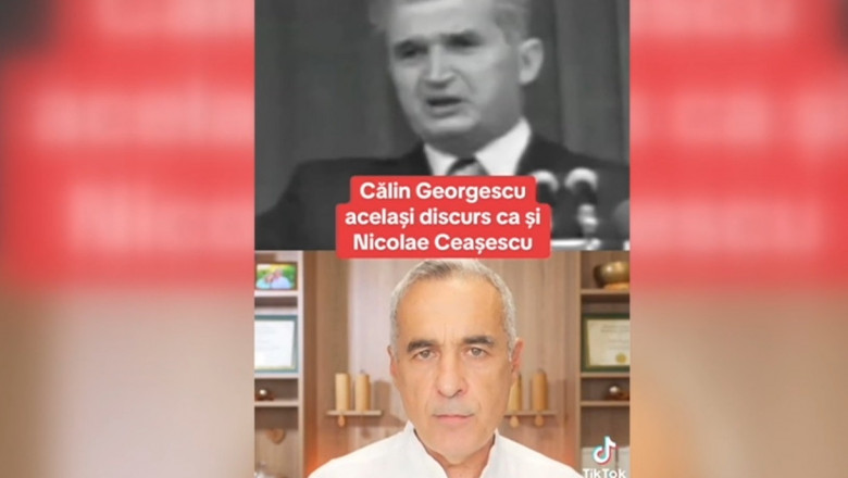 călin georgescu si nicolae ceaușescu pe social media