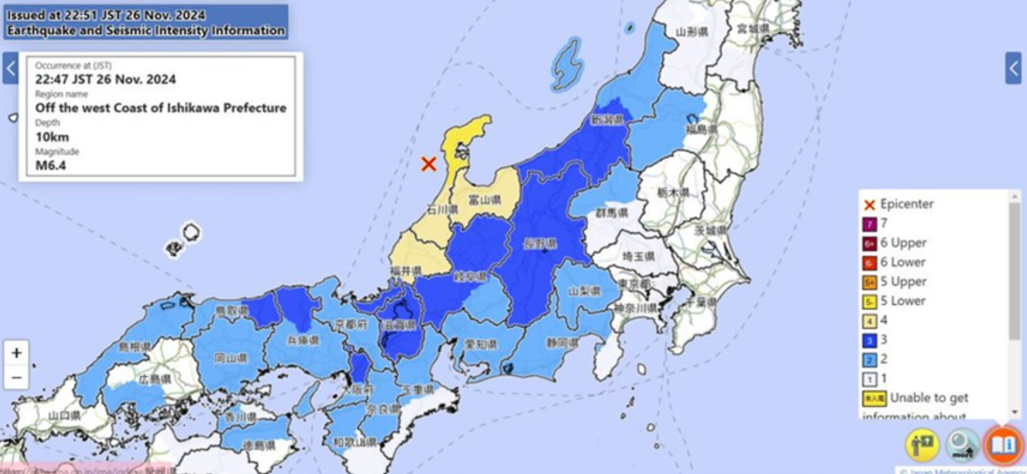 Cutremur de magnitudinea 6,1 în centrul Japoniei, în vestul peninsulei Noto