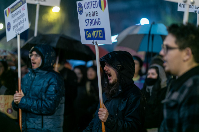 TIMISOARA - ALEGERI 2024 - PROTEST ANTI CALIN GEORGESCU - 28 NOI 2024