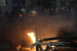 Street blocked by protesters opened after police intervention in Georgia's capital Tbilisi​​​​​​​