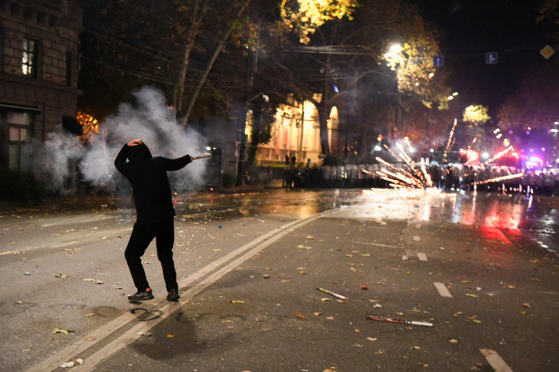 Anti-government protest in Tbilisi, Georgia - 29 Nov 2024