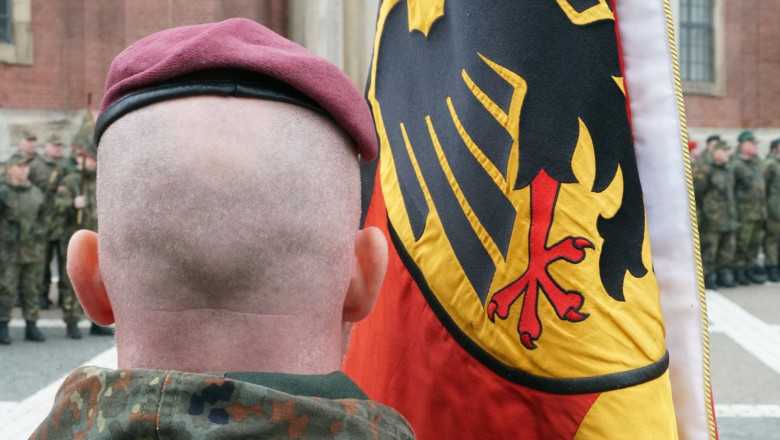 On the founding day of the Bundeswehr: Solemn installation of the third Bundeswehr Homeland Security Company in Michel, Hamburg, Germany - 12 Nov 2024