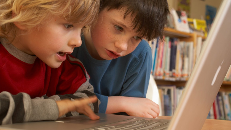 Children on computer