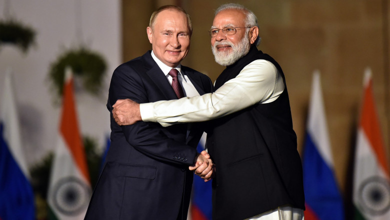 PM Modi Meets Vladimir Putin At Hyderabad House, New Delhi, Delhi, India - 06 Dec 2021