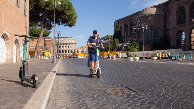 Italy: Tourists in Rome on a summer afternoon