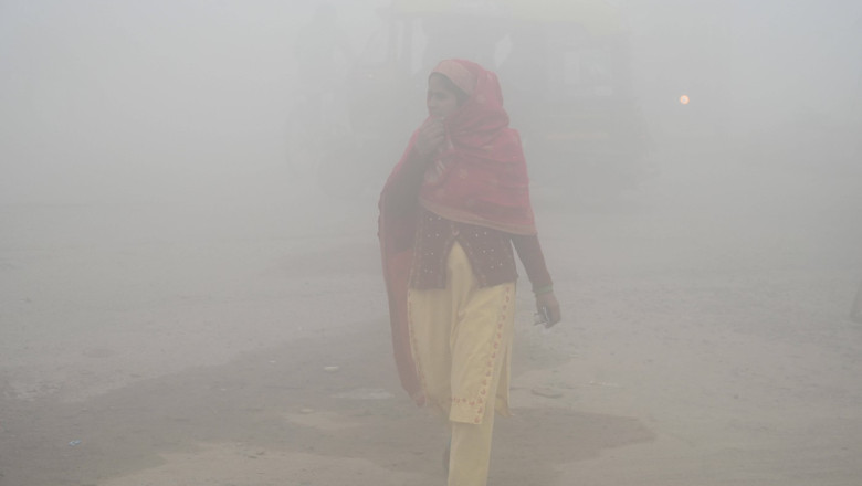 poluare in india o femeie pe stradă