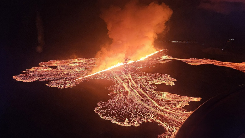 lava noapte, eruptie vulcan islanda