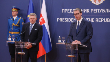 Aleksandar Vucic - Robert Fico meeting in Belgrade