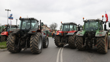 Polish farmers protest in Lodz