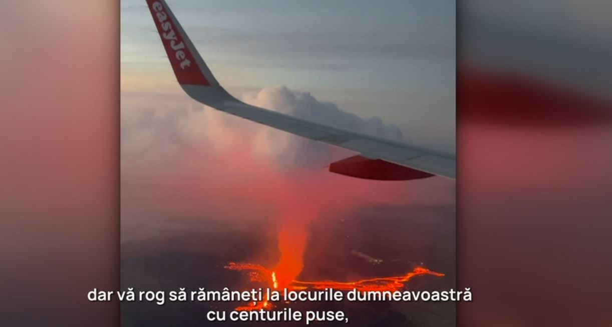 Erupție vulcanică, văzută din avion. Imaginile spectaculoase surprinse de pasageri