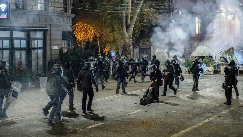 Anti-government protest in Tbilisi, Georgia - 30 Nov 2024