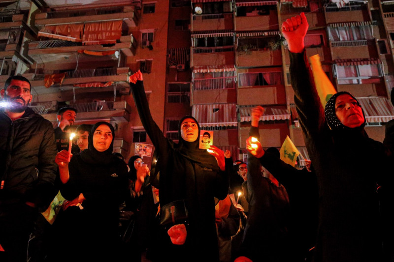 Memorial service for assassinated Hezbollah leader Hassan Nasrallah, new party leader claim divine victory over Israel, Beirut, Lebanon - 30 Nov 2024