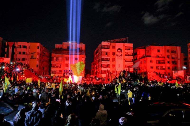 Memorial service for assassinated Hezbollah leader Hassan Nasrallah, new party leader claim divine victory over Israel