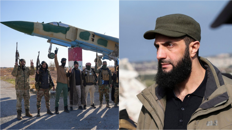 Luptători Hayat Tahrir al-Sham / liderul HTS al-Jawlani (Jolani)