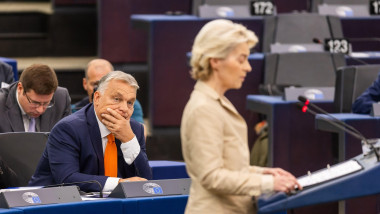 Premierul ungar, Viktor Orban și președinta Comisiei Europene, Ursula von der Leyen.