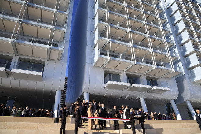 Printul Albert si printesa Charlene de Monaco la inaugurarea districtului Mareterra