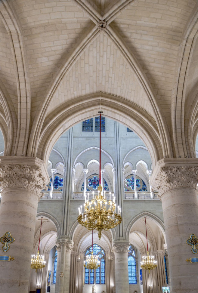 FRANCE PARIS NOTRE DAME CATHEDRAL INTERIOR VIEW