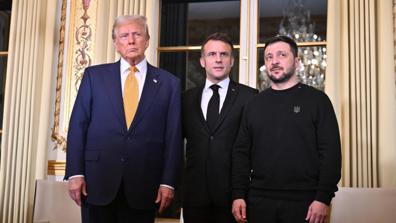 macron, trump si zelenski la palatul elysee