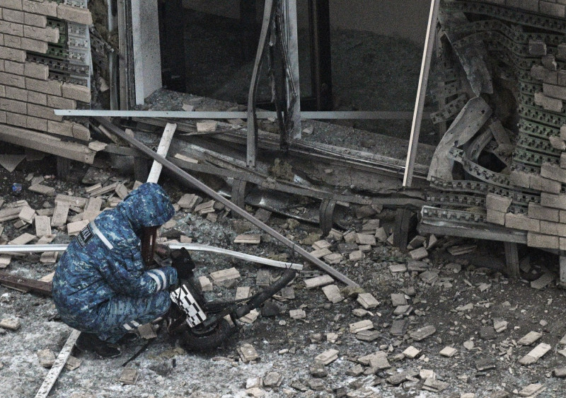 Explosion site near a residential building on Ryazansky Prospekt as a result of which the head of the radiation, chemical and biological protection troops of the Russian Armed Forces Igor Kirillov died.