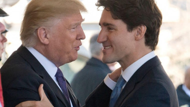 **FILE PHOTO** Canadian Prime Minister Justin Trudeau Tests Positive for Covid-19. United States President Donald J. Trump welcomes Prime Minister Justin Trudeau of Canada to the White House in Washington, DC on Monday, February 13, 2017. Credit: Ron Sach