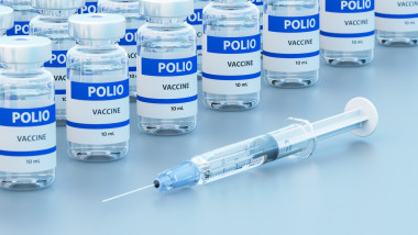 Polio vaccine, conceptual illustration