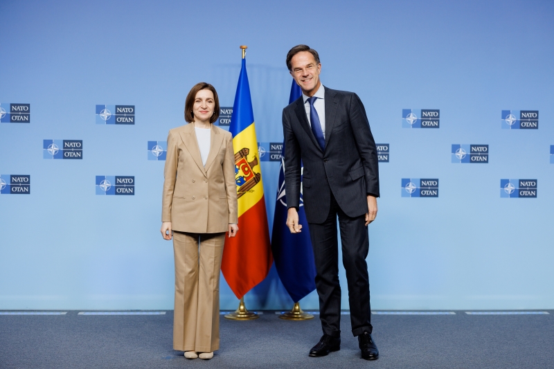 Maia Sandu s-a întâlnit cu secretarul general al NATO, Mark Rutte. Ce au discutat cei doi