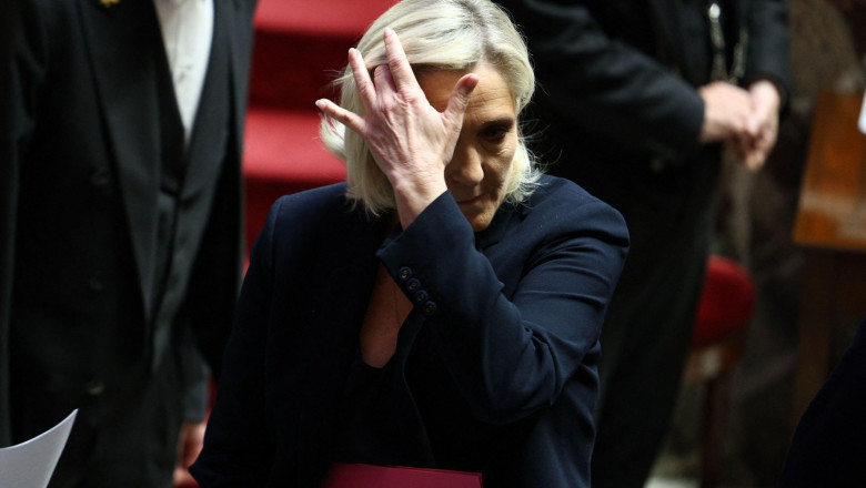 President of Rassemblement National parliamentary group Marine Le Pen during debate of the final finance bill for 2024 at the National Assembly in Paris on December 4, 2024. The French National Assembly will debate, after the questions to the government a