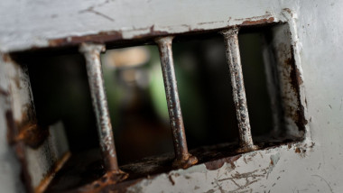 Prison bars inside the juvenile prison in Tonacatepeque, El Salvador.