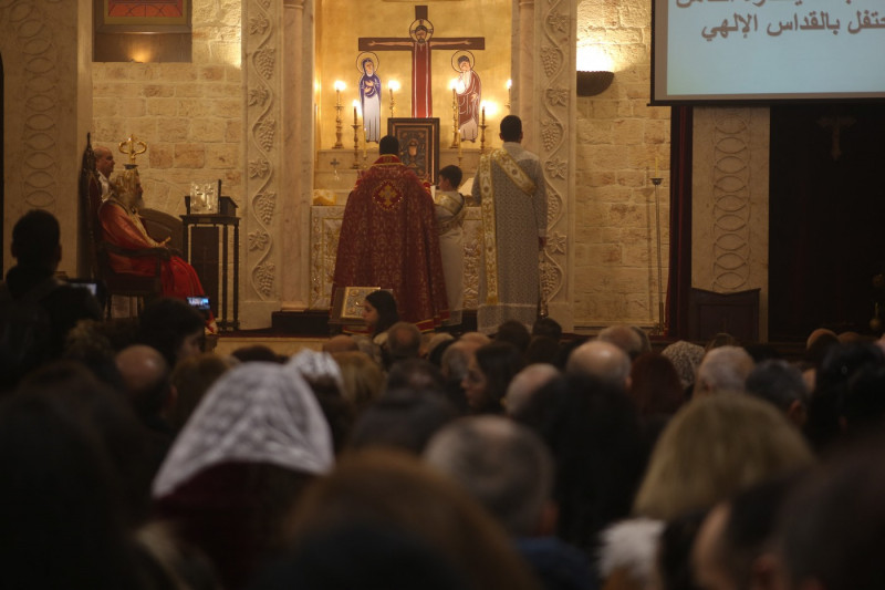 Christians in Syria attend Christmas Eve Mass at Syriac Orthodox Church