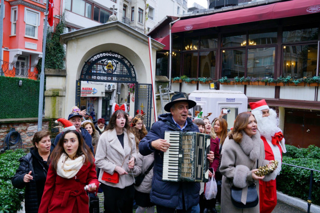 Christmas celebration in Istanbul, Beyoglu, Turkey - 24 Dec 2024