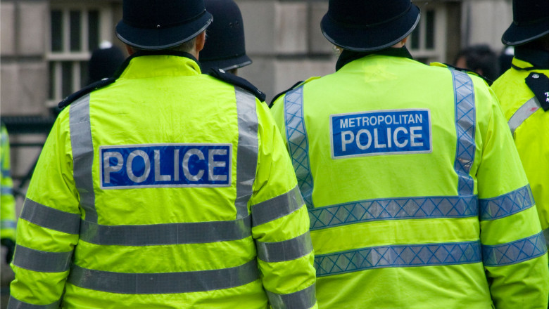 London Police At A Demonstration