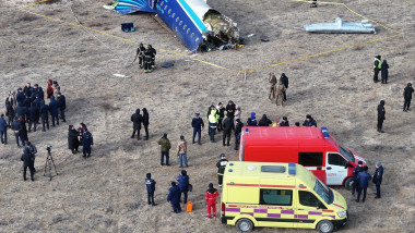 PhotoFlash | Azerbaijan Airlines plane from Baku crashes near Kazakhstan's Aktau