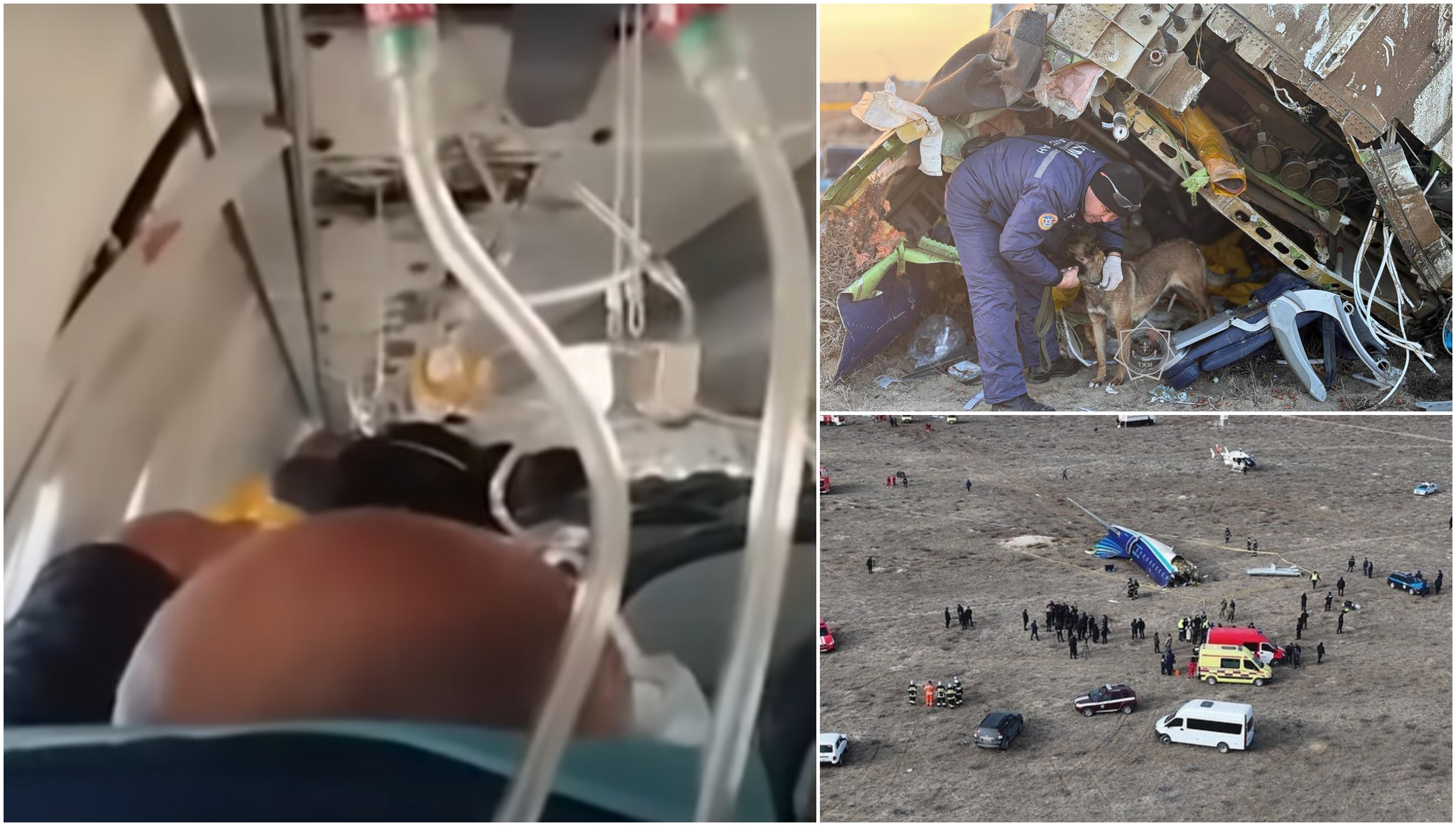 Imagini filmate în avionul Azerbaijan Airlines, chiar înainte de prăbușire. 29 de oameni au supraviețuit