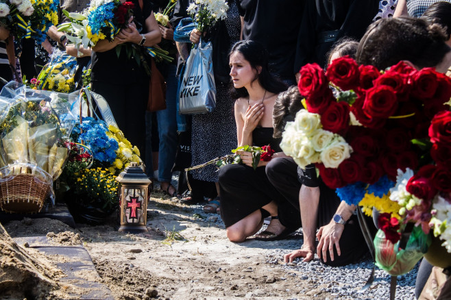 Military funeral, Lviv, Ukraine - 31 Aug 2024