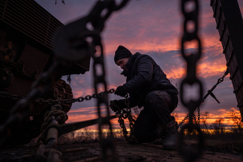 Ukrainian Soldiers' mobility in Kurahove amidst the ongoing Russia-Ukraine War