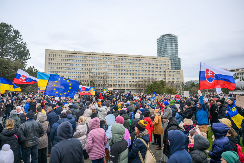 Protest proti návšteve premiéra Roberta Fica v Moskve