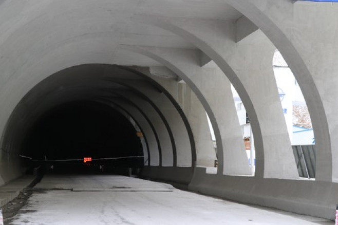 HEJING, CHINA - DECEMBER 30: A view of the construction site of the Tianshan Shengli Tunnel, the world s longest express