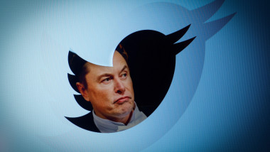 Twitter owner Elon Musk is seen with a Twitter logo in this photo illustration in Warsaw, Poland on 21 September, 2022. Twitter management has announc