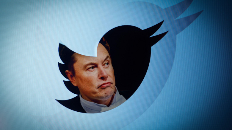 Twitter owner Elon Musk is seen with a Twitter logo in this photo illustration in Warsaw, Poland on 21 September, 2022. Twitter management has announc