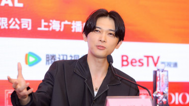 SHANGHAI, CHINA - JUNE 21: Japanese actor Yoshizawa Ryo attends the press conference for film Living in Two Worlds durin