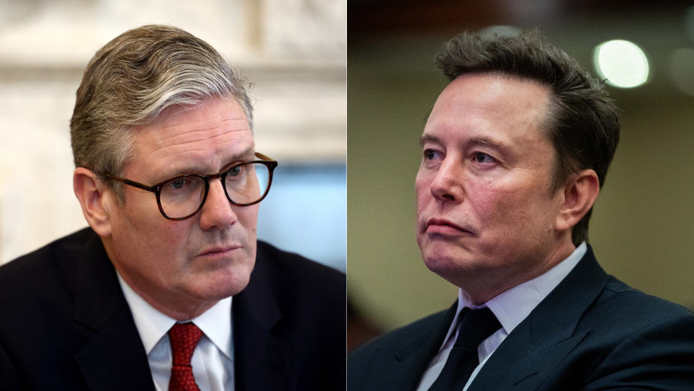 Keir Starmer și Elon Musk.