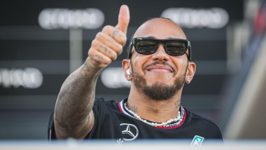 Abu Dhabi, United Arab Emirates. 08th Dec, 2024. Mercedes-AMG Petronas F1 Team's British driver Lewis Hamilton is seen during the drivers parade ahead of the Abu Dhabi F1 Grand Prix race at the Yas Marina Circuit. Credit: SOPA Images Limited/Alamy Live Ne