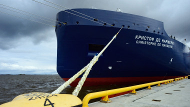 Russian "Christophe de Margerie" Arctic LNG tanker in harbour