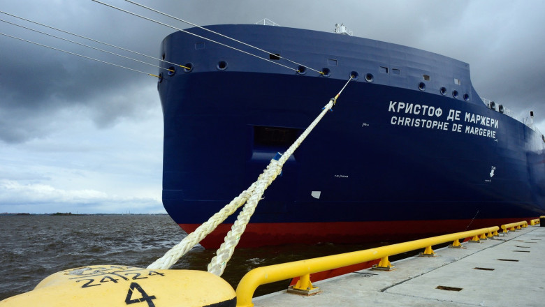 Russian "Christophe de Margerie" Arctic LNG tanker in harbour
