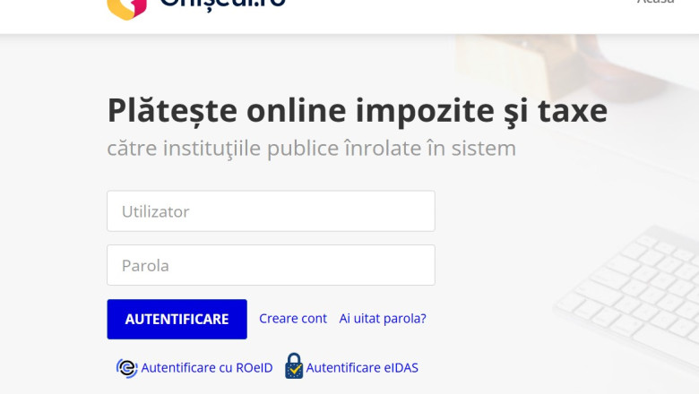 Pagină de logare pe Ghișeul.ro